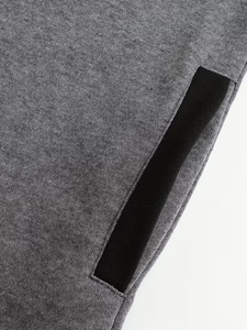 Men's Color Block Pattern Front Logo Hooded Sweatshirt Full Zip Pullover Jacket Long Sleeve Casual Winter Outerwear - Product Image 5