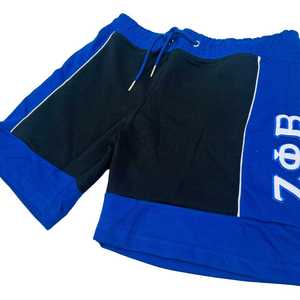 Shorts en polaire Zeta Phi Beta unisexe, bleu et noir, décontractés, avec cordon de serrage à la taille, style streetwear de la sororité grecque, confortables pour l'été - Product Image 4