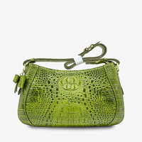 Sac à main femme de luxe personnalisé en cuir de crocodile 2024, forme enveloppe à rabat croisé, fermeture à rabat, prix direct OEM/ODM, 28x13x5cm