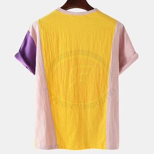 Camiseta Clásica de Manga Corta para Hombre, 100% Algodón, Cuello Redondo, Acabado Lavado, Textura Suave, Transpirable, Cómoda, Estilo Simple, Color Sólido - Product Image 2