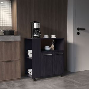 Eldon สีดำ wengue ตะกร้าเก็บของในห้องครัวตู้ฐานสองประตูมีสี่ชั้นและชั้นวางด้านข้าง - Product Image 1