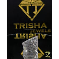 Bague triangle en argent sterling 925 sertie de diamants Moissanite VVS, bijoux de luxe pour homme, haute brillance, par Trisha Jewels