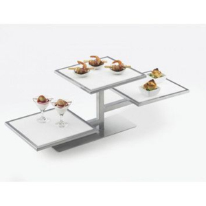 Stainless Steel <b>Rectangle</b> 3-Piece Dessert Stand With <b>Mirror</b> Top Reusable Cake Tool Wedding & Birthday Parties Cake Display Stand - Product Image 1