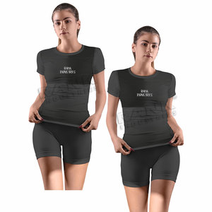 Conjunto de 2 piezas para mujer, superventas, nueva llegada, algodón, conjuntos de mujer con logo personalizado impreso, conjuntos de camisetas y pantalones cortos para mujer - Product Image 3