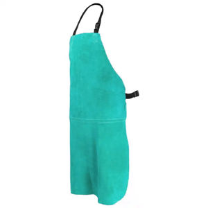 Tablier de soudeur en cuir de vachette pleine fleur avec manches en polyester, résistant aux flammes, grande taille, pour travaux lourds - Product Image 3