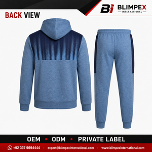 Ensemble de survêtement sport deux pièces pour homme 2026 avec logo personnalisé OEM, en polaire de polyester, comprenant une veste zippée intégrale à imprimé dégradé et un pantalon de jogging - Product Image 5
