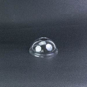 95caliber Plastic <b>Disposable</b> OPS Convex <b>Lids</b>-round Shape Eco-Friendly & High Transparency - Product Image 1