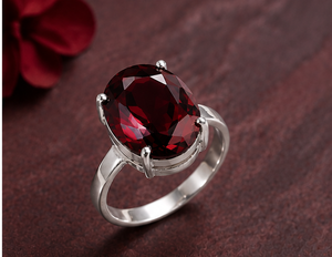 Natural Red Garnet Gemstone 925 Sterling <b>Silver</b> <b>Ring</b> Handmade Jewelry Oval Cut Red Garnet <b>Ring</b> Solid Sterling <b>Silver</b> <b>Statement</b> R - Product Image 2