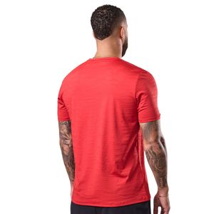 Mens Red Space Dye Performance Training T Shirt Crew Neck Short Sleeve <b>Athletic</b> Gym Workout Running Casual Sportswear Tee - Product Image 2