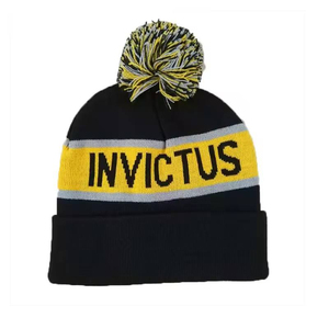 Bonnet en tricot jacquard à rayures de créateur avec pompon, bonnets sportifs à pompon, bonnets d'hiver en tricot, logo personnalisé, boule de fourrure, broderie 3D, unisexe - Product Image 5