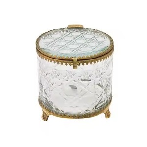 Classic Collection Metal & Glass Jewelry <b>Box</b> Premium <b>Trinket</b> Case for Jewelry Rings Earrings Necklace Bracelet Vanity Decor - Product Image 3