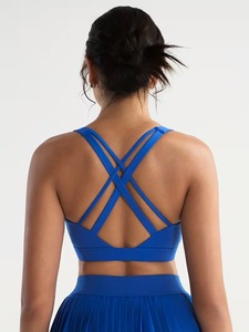 Soutien-gorge de sport multi-bretelles pour femme, extensible, col rond, débardeur de course, anti-transpiration, crop top de Pilates - Product Image 6