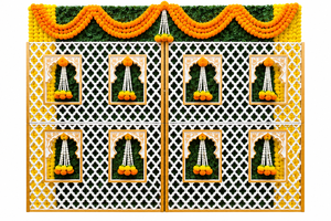Décoration de Haldi Traditionnelle du Sud de l'Inde pour Mariage en Plein Air, Décoration de Photobooth de Mariage Indien Premium USA, Décoration de Cérémonie de Haldi de Luxe UK - Product Image 2