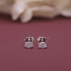 Pendientes de Diamante Ovalado Cultivado en Laboratorio con Certificación IGI en Oro Blanco/Rosa y Amarillo de 9K |   Pendientes Clásicos de Diamantes de Lujo - Product Image 6