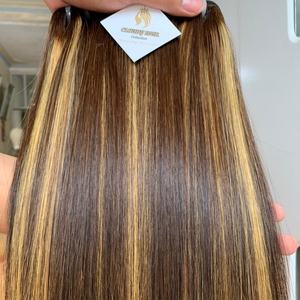 CDYHAIRVN Vente en gros de mèches de cheveux bruns couleur piano, lisses comme des baguettes, mèches de cheveux vierges vietnamiennes, extensions de cheveux humains - Product Image 1