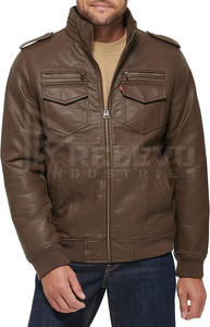 เสื้อแจ็คเก็ตหนังแท้คุณภาพสูง RELEVO INDUSTRY  แบบเย็บลาย  รักษ์โลก  ออกแบบตามสั่ง OEM สำหรับผู้ชาย ฤดูหนาว สินค้าขายส่งจากสหรัฐอเมริกา - Product Image 4