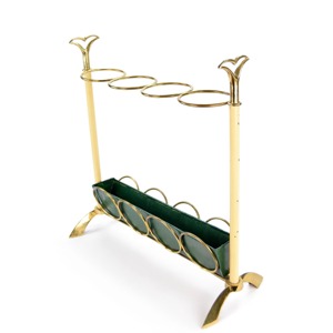 Paragüero de metal dorado de 4 columnas, ideal para eventos, hogar, hotel y uso en vestíbulos, hecho a mano en India. - Product Image 6