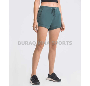 Pantalones cortos de verano para correr y hacer ejercicio para mujer, pantalones cortos deportivos informales a cuadros de secado rápido - Product Image 4
