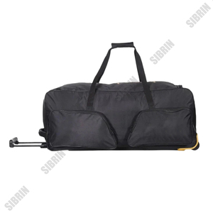 Sac de sport à roulettes SIBRIN noir uni, grande capacité, tissu résistant à l'eau, pour bâtons et équipement de cricket - Product Image 3