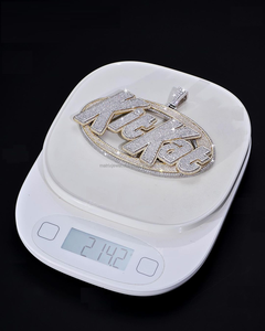 Personalizado elegante Spede Moissanite elipse personalizado nombre placa Iced Out colgante para raperos - Product Image 5