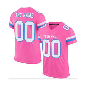 Maillot de football américain personnalisé, col en V, manches courtes, évacuation de l'humidité, 100% polyester, impression des numéros d'équipe, pour hommes adultes - Product Image 2
