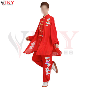 Tenue de Tai Chi Rouge Entièrement Personnalisée, Nouvelle Arrivée, Vêtement d'Entraînement d'Arts Martiaux, Produit de Qualité Supérieure, Uniforme de Kung Fu pour Femmes - Product Image 3
