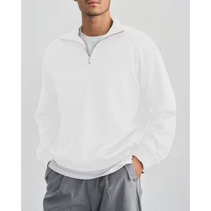 Sweat-shirt à col zippé personnalisé OEM, mélange polyester-coton, coutures de qualité supérieure, mode masculine européenne, vente en gros - Product Image 1