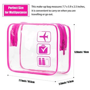 MODENGKONGJIAN Set di 3 Borse da Viaggio per Cosmetici Approvate TSA, Formato Quarto, Trasparenti, per Uomo e Donna - Product Image 2