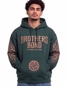 Sweat à capuche épais pour homme, beige texturé, effet délavé, imprimé graphique, manches brodées flamme, streetwear, pull en molleton - Product Image 3