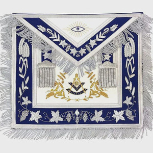 Delantal Masónico Azul Plateado de Maestro Masón, Regalia de Maestro Masón de Primera Calidad - Product Image 4