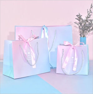 Customized Eco-Friendly Clothing <b>Hand</b>-held Kraft Paper Drawstring Shopping Bags Printing for Sustainable Storage Presentation - Product Image 4