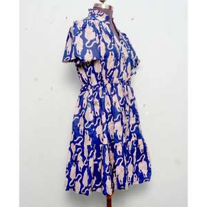 Vestido Corto con Estampado Floral para Mujer, Estilo Boho Chic, Midi de Verano, 100% Algodón, Corte en A, Informal, para la Playa, Vacaciones, Ligero, para Fiestas - Product Image 5
