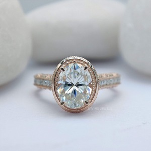 เครื่องประดับเงินแท้ 925 สไตล์คลาสสิกทันสมัย ได้รับการรับรองจาก GIA เหมาะสำหรับงานแต่งงาน งานหมั้น งานเลี้ยง ของขวัญ ประดับเพชรทรงรีขนาดใหญ่ 8 กะรัต - Product Image 1