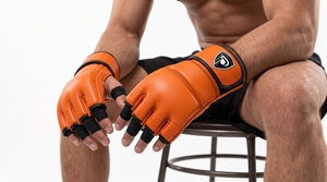 Guantes de MMA Dumela International EVO, de Cuero Naranja, Transpirables, con Empaque Personalizado, Alta Calidad, para Todas las Temporadas, Protección DI-MMG-24 - Product Image 4
