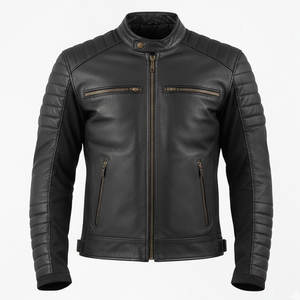 Chaqueta de Motocicleta de Cuero para Hombre, Impermeable, Resistente al Viento, Ligera y Elegante, con Forro Interior Transpirable, Perfecta para Viajar - Product Image 1