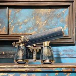 Lunettes d'opéra en nacre vintage Raccords en laiton Jumelles télescope Style antique Métal Artisanat Sculpture de collection moderne - Product Image 4