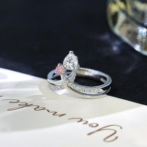 Anillo Toi Et Moi de Doble Banda con Diamante de Laboratorio de 1 Quilate en Forma de Corazón y Corte Redondo, Diseño de Lujo, Oro Sólido de 14k, Certificado IGI, Oro Blanco - Product Image 1