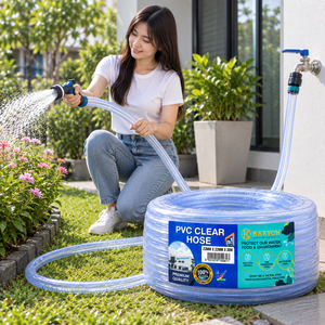 สายยางใส PVC ยี่ห้อ KARYON ขนาดเส้นผ่านศูนย์กลางภายใน 28-50 มม. ความยาว 30 ม. สายยืดหยุ่นสำหรับฉีดน้ำ ถ่ายโอนอากาศ พร้อมรอกม้วนสายแบบติดผนัง สำหรับสวน - Product Image 1