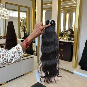 Extensiones de cabello sin procesar de la mejor calidad, extensiones de cabello sin procesar de templo indio, paquetes de cabello ondulado y rizado, precios competitivos de fábrica de India - Product Image 1