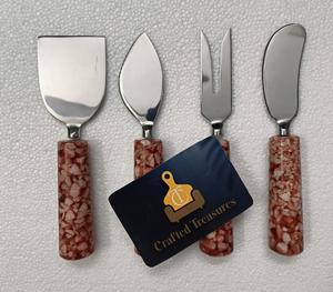 Best Seller Stainless Steel Cheese <b>Set</b> With Decorative Terrazzo Handle American Style Cheese Knife <b>Set</b> Dinner Fork Spatula <b>Set</b> - Product Image 1