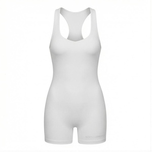 North Approach Seamless Racerback Yoga <b>Bodysuit</b> White High Waist Breathable Quick Dry Sportwear Women's Activewear - Product Image 1