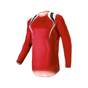 Camiseta de Motociclismo Roja de Manga Larga para Hombre, de Secado Rápido, Poliéster, Manga Larga, para Carreras, Todas las Temporadas, Deportiva - Product Image 1