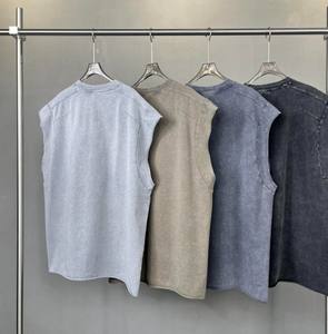 เสื้อกล้ามสีพื้น ผ้าฝ้าย 100% ระบายอากาศดี สวมใส่สบาย สำหรับผู้ชาย แห้งเร็ว เหมาะสำหรับออกกำลังกาย เล่นกีฬา สไตล์วินเทจ สำหรับฤดูร้อน - Product Image 4