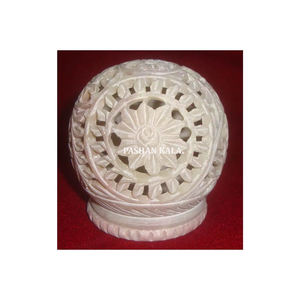 Best Quality Handmade Round Shape Natural Soapstone Attractive Carving Art <b>Work</b> Tea <b>Light</b> Candle Lamp For Wedding Decoration - Product Image 5