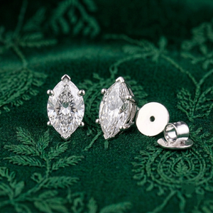 Marquise Cut Lab Grown Diamond <b>Stud</b> <b>Earrings</b> in Solid White Gold Solitaire <b>Fine</b> Jewelry Gift for Women Bridal <b>Earrings</b> & Gift - Product Image 3
