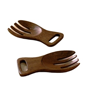 Ensemble de cuillères à salade en bois fini blanc, fabriquées à la main, ustensiles de service de table, décoration intérieure, cadeau, export direct, fabricant, vente en gros - Product Image 2