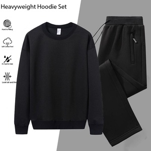 OEM Mens Casual Sportswear Set Crew Neck Sweatshirt <b>Pants</b> Two Piece Loose Fit Running Tracksuit Spring Autumn Outfit Mens Set - Product Image 5