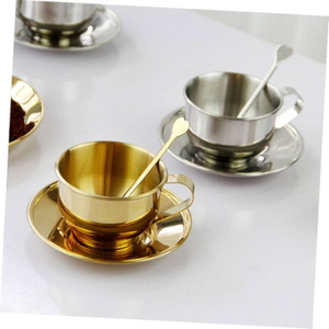Classic design Metal Tea Coffee <b>Cup</b> and <b>Saucer</b> in Brass Gold Finished Best Quality Tabletop Serving Tea <b>Cup</b> and <b>Saucer</b> - Product Image 4