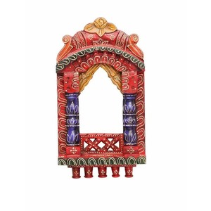 Cadre décoratif en bois de teck sculpté - Motif traditionnel de Jaipur - Vente en gros - Product Image 1