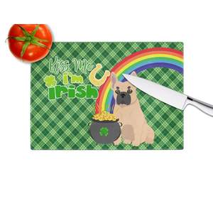 Planche à découper en verre trempé de grande taille pour la Saint-Patrick Faon Bouledogue français Design Cuisine Plats de service Assiettes - Product Image 4